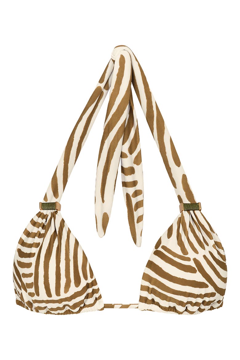 Bia Tube Printed Halter Bikini Top, Alternate, color, BEIGE MULTI