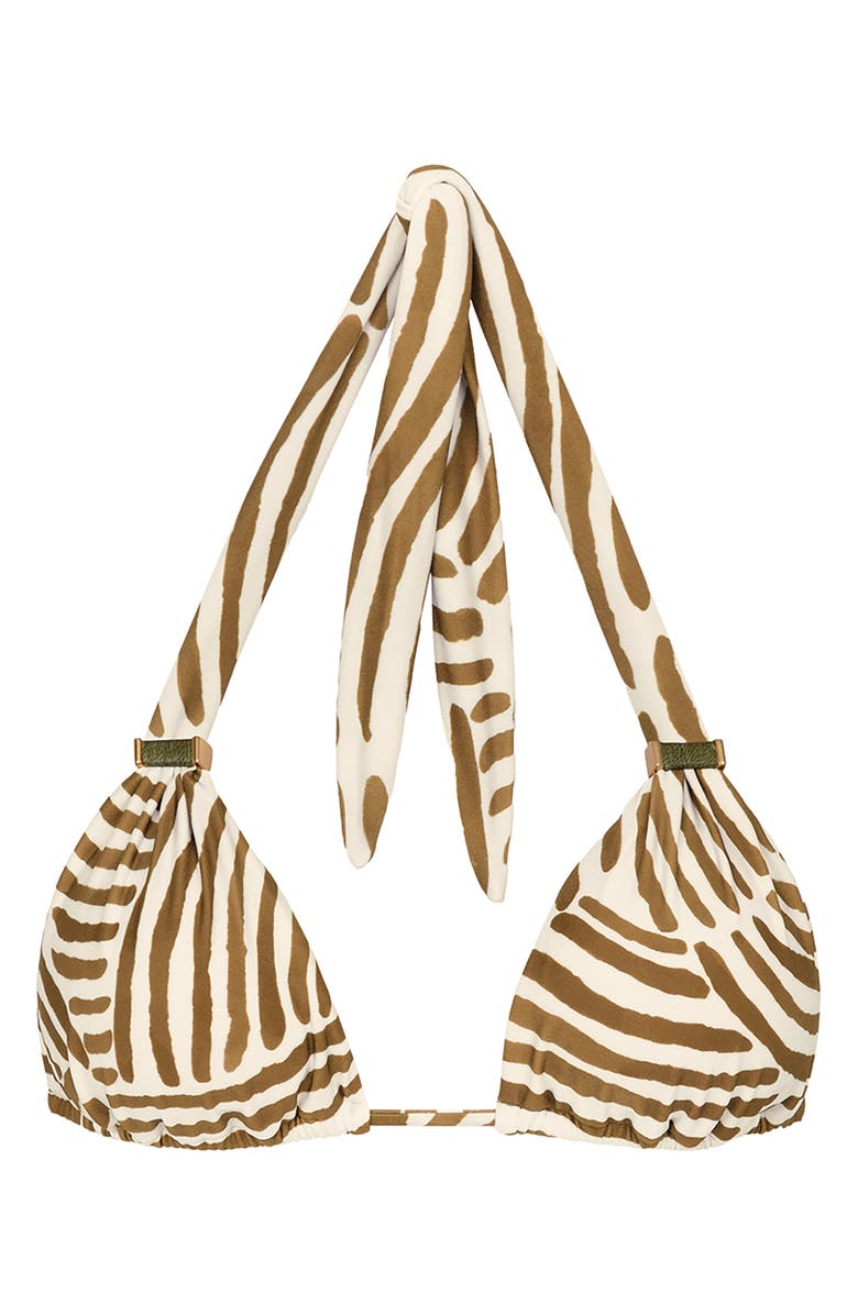 ViX Paula Hermanny Bia Tube Printed Halter Bikini Top, Alternate, color, Beige Multi