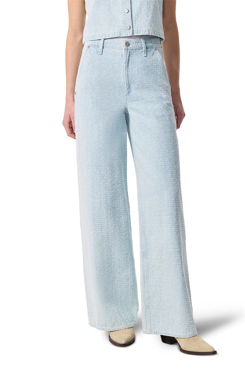 rag & bone Sofie Textured High Waist Wide Leg Trouser Jeans, Main, color, 