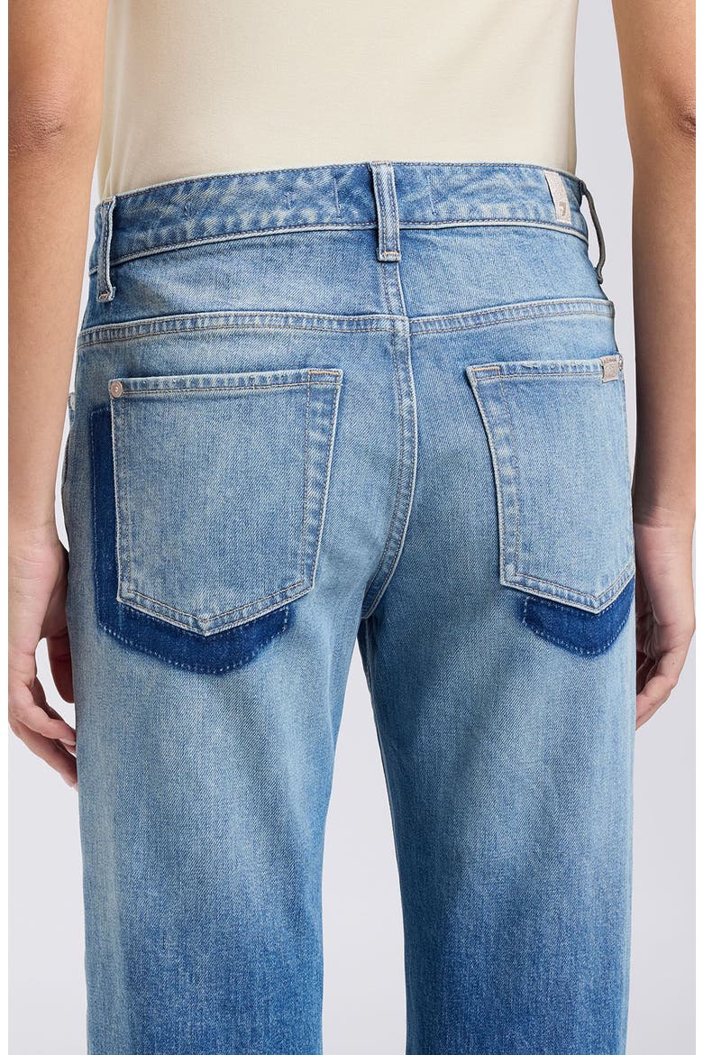 Calie Shadow Pocket Mid Rise Straight Leg Jeans, Alternate, color, BLUE HAZE