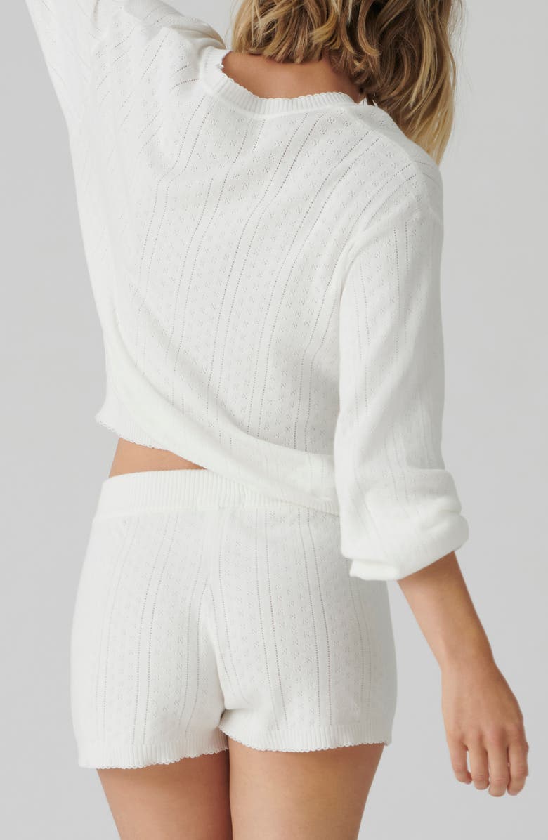 PJ Salvage Sweetheart Cotton Pointelle Cardigan, Alternate, color, 