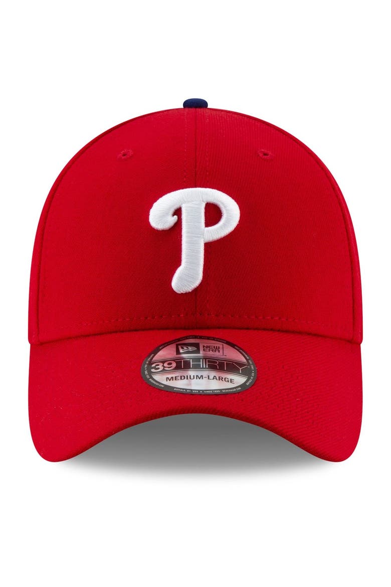 Men's New Era Red Philadelphia Phillies Game Team Classic 39THIRTY Flex Hat, Alternate, color, RED