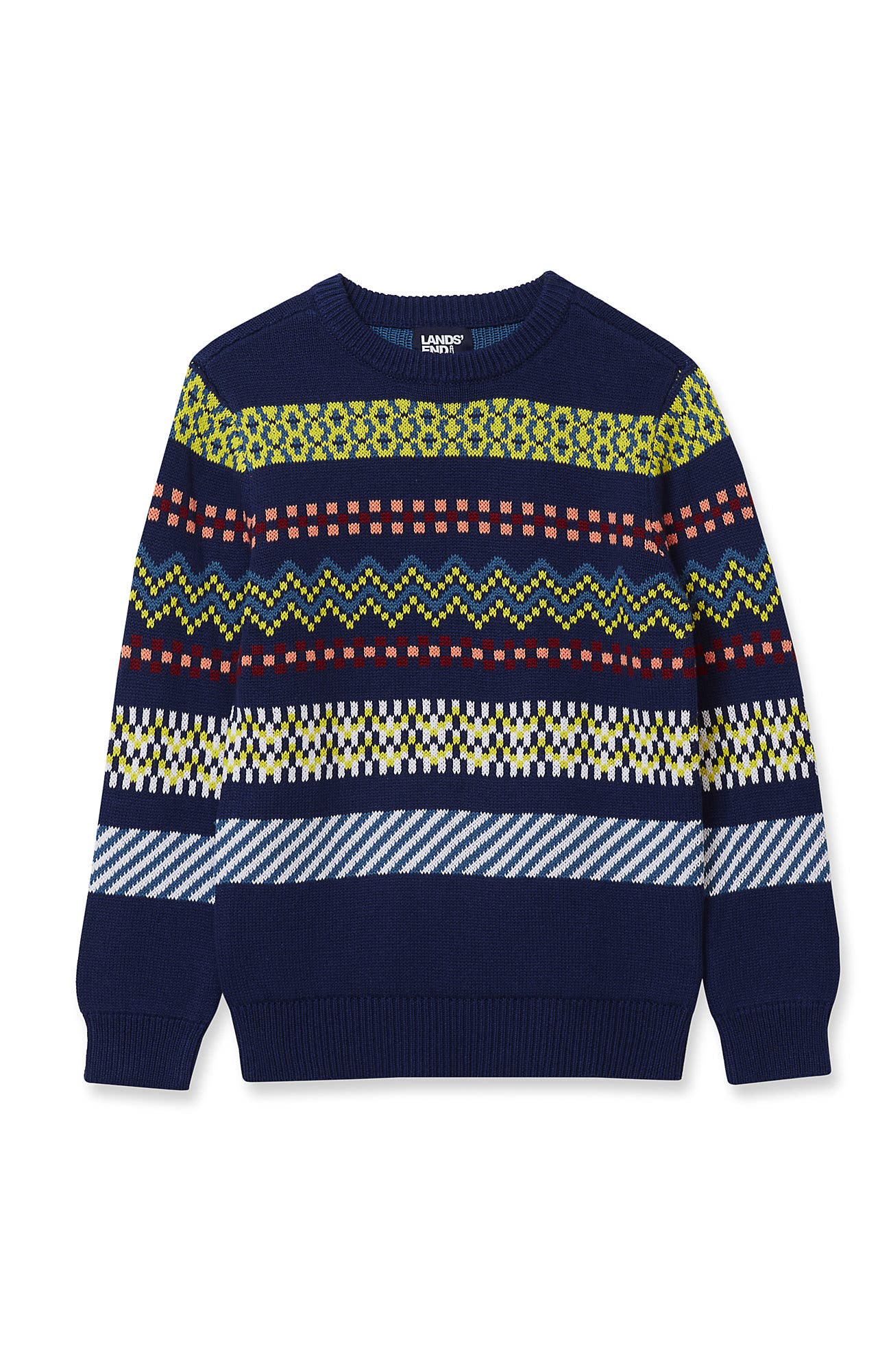 selected Dark Navy Multi Fairisle