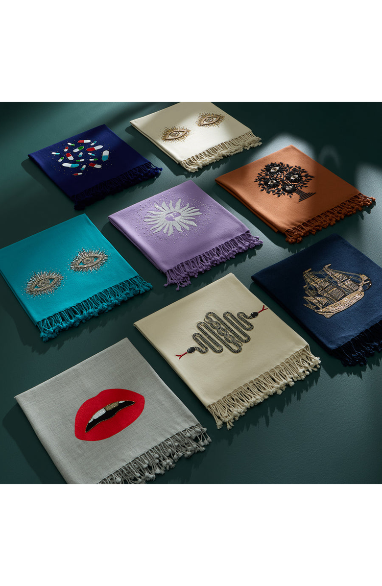 Jonathan Adler Lips Embellished Throw, Alternate, color, 