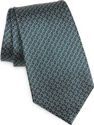 ZEGNA TIES Geometric Silk Jacquard Tie