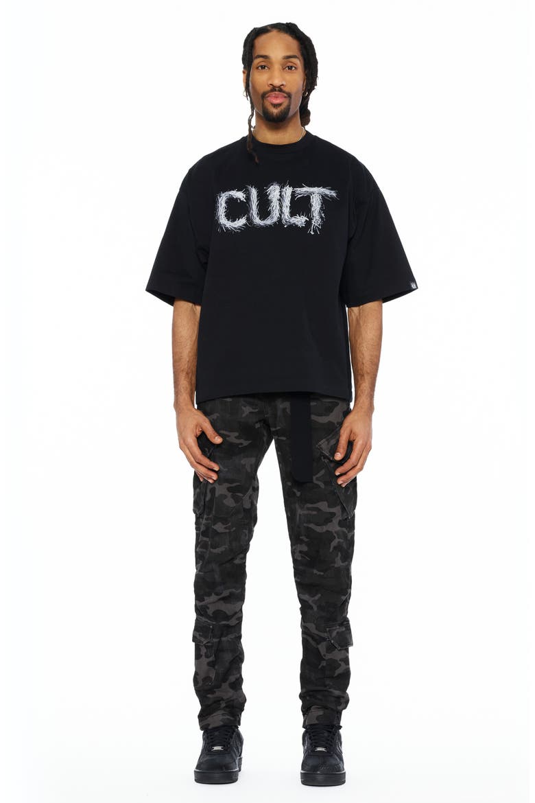 Cult Graphic Oversized T-Shirt, Alternate, color, BLACK