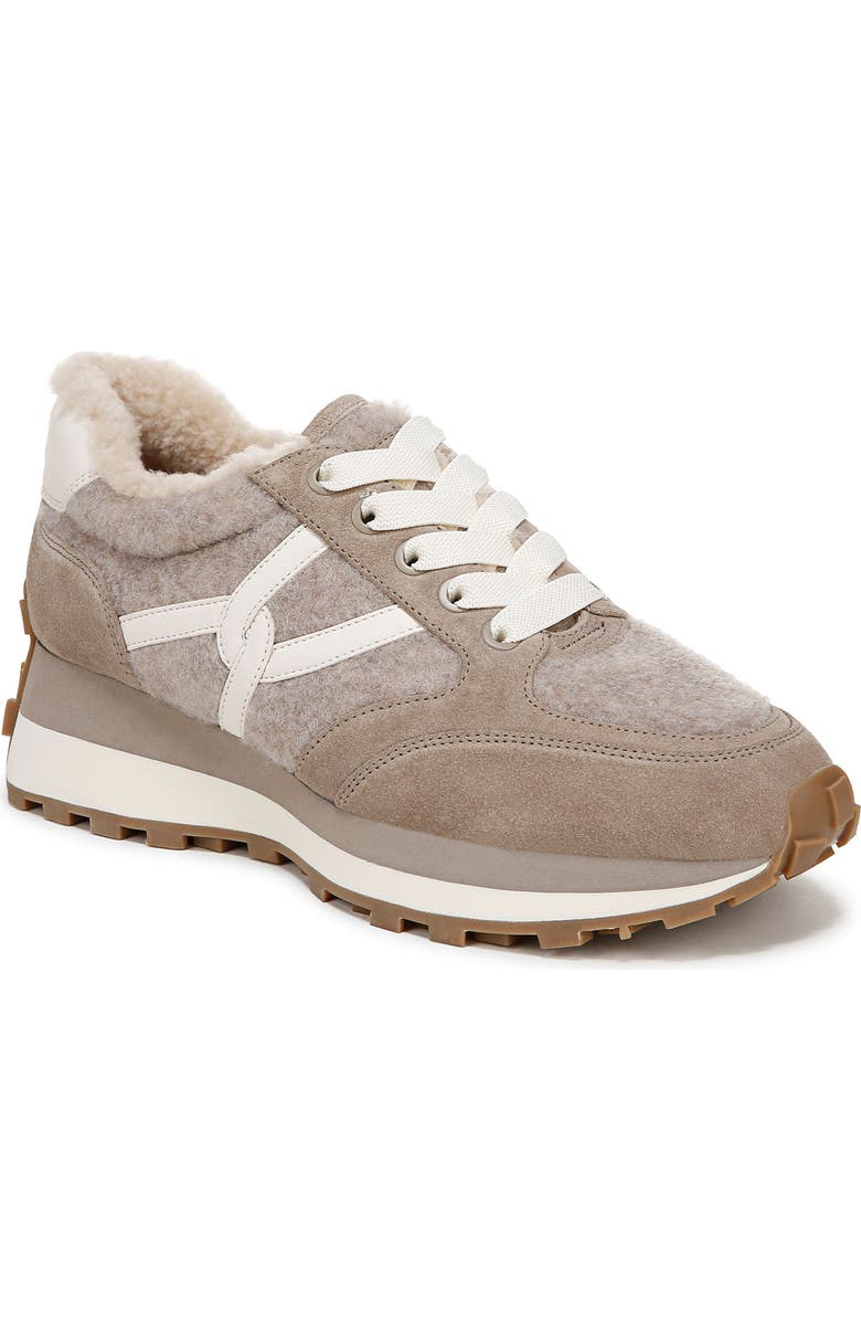 Veronica Beard Valentina Genuine Shearling Lined Sneaker, Main, color, Cobblestone
