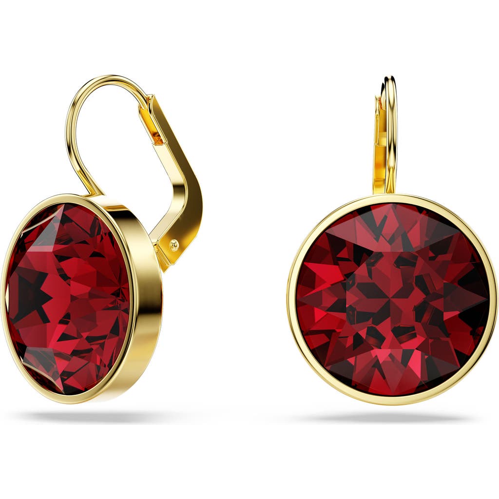 Swarovski Bella Crystal Gold-plated Drop Earrings In Red