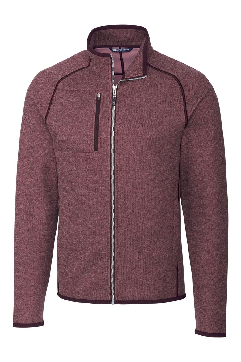 Mainsail Sweater Knit Full Zip Jacket, Main, color, BORDEAUX HEATHER