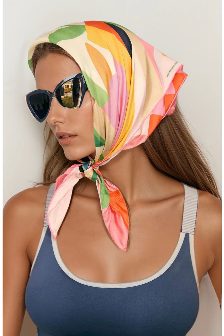Double Sided Silk Scarf Of Spring Garden Harmony, Alternate, color, Pink