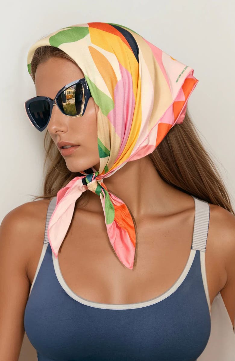 Jessie Zhao New York Double Sided Silk Scarf Of Spring Garden Harmony, Alternate, color, Pink