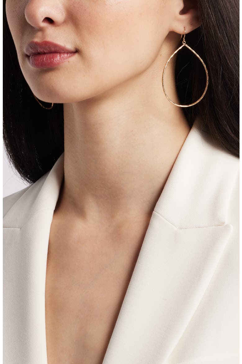 Large Textured Teardrop Earrings, Alternate, color, GOLD