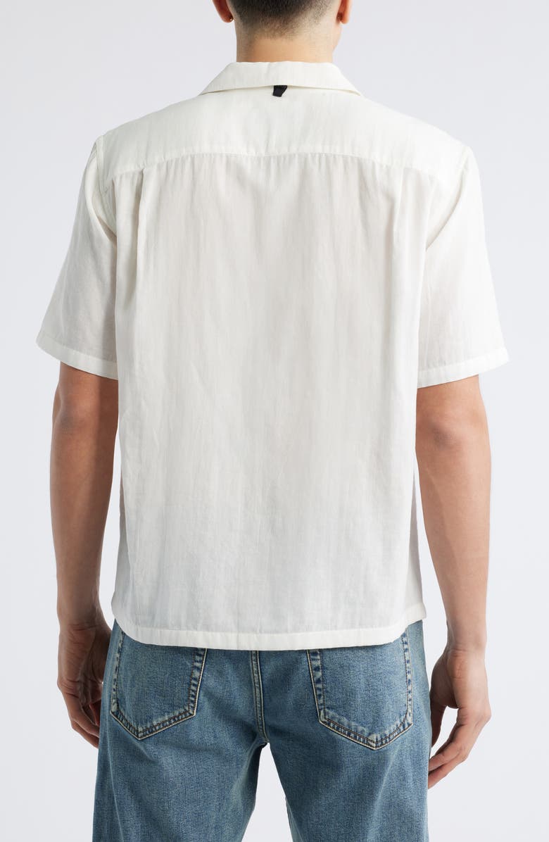 rag & bone Avery Cotton Gauze Camp Shirt, Alternate, color, White