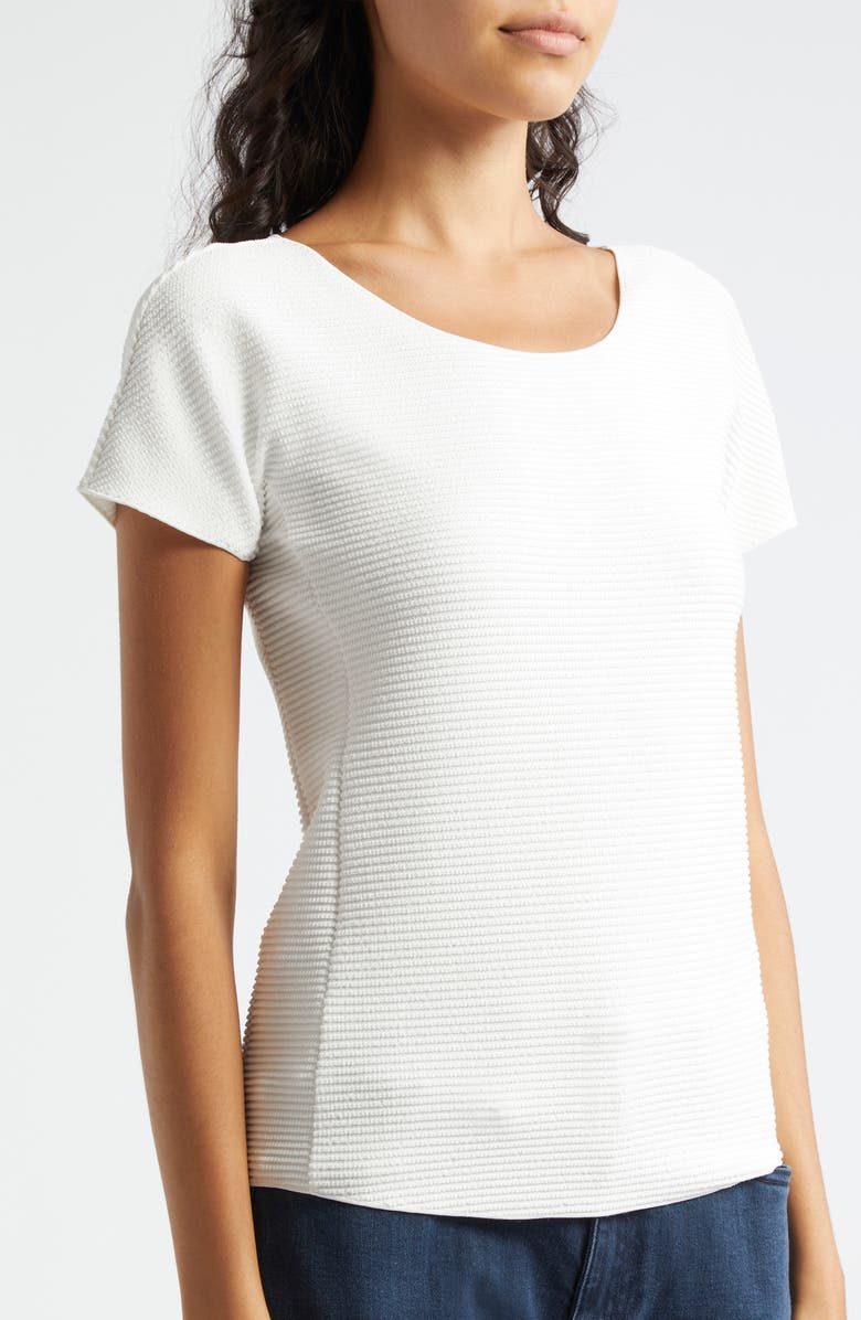 Emporio Armani Ottoman Rib T-Shirt, Alternate, color, Off White