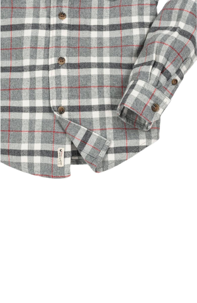 Hope & Henry Boys' Organic Flannel Shirt with Elbow Patches, Kids, Alternate, color, Dark Gray Heather Plaid