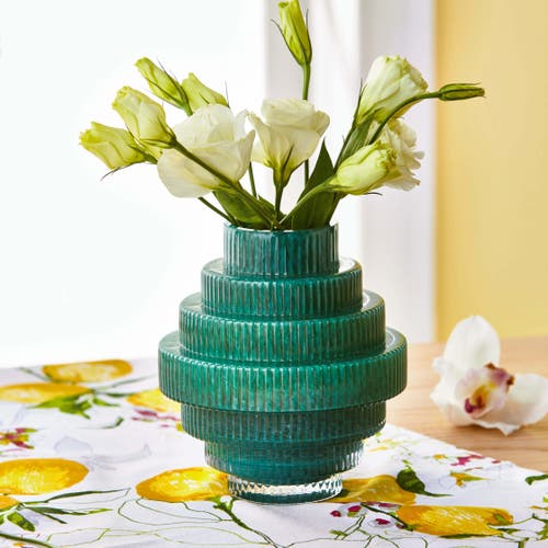 Tag Escalera Decorative Glass Vase In Green