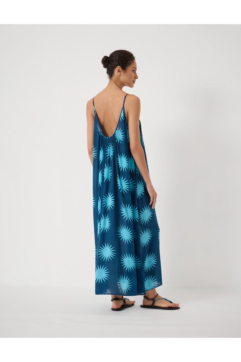 Strappy Printed Maxi Beach Dress, Alternate, color, Soleil Blue