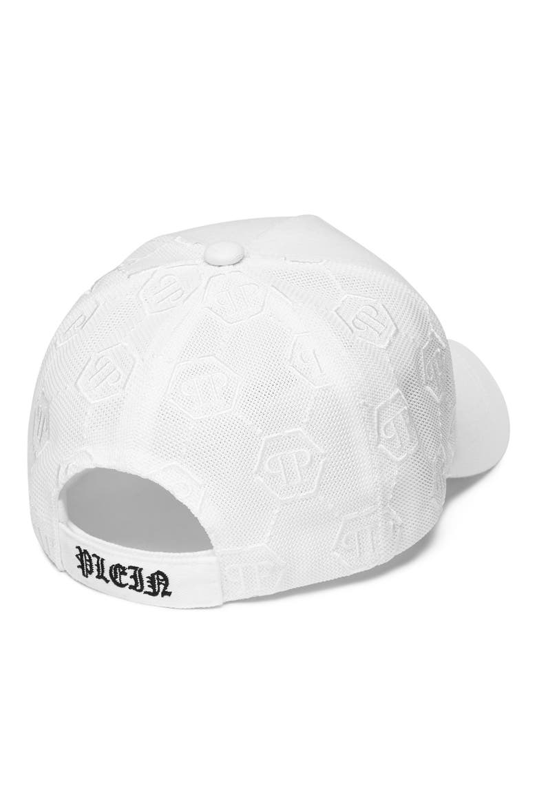 Baseball Cap Hexagon Monogram Unisex, Alternate, color, white
