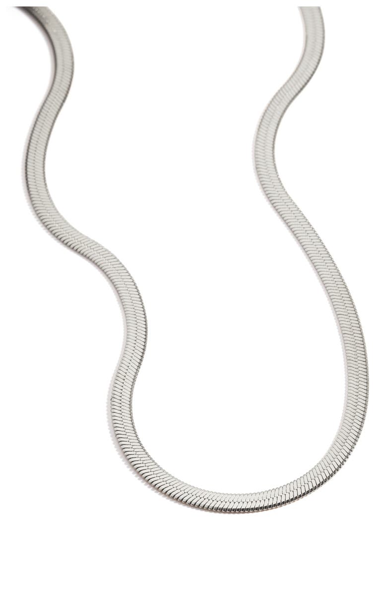 Mint & Lily Herringbone Gold Chain Necklace, Main, color, Silver