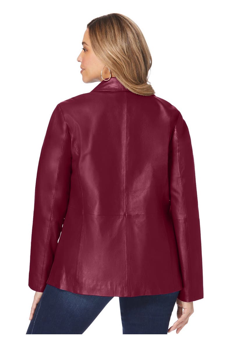 Leather Blazer, Alternate, color, MERLOT