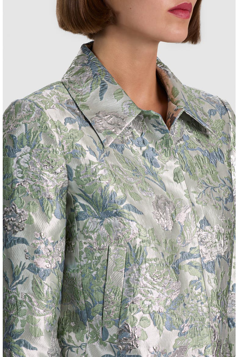 Weston Metallic Floral Jacquard Crop Jacket, Alternate, color, LIGHT SAGE