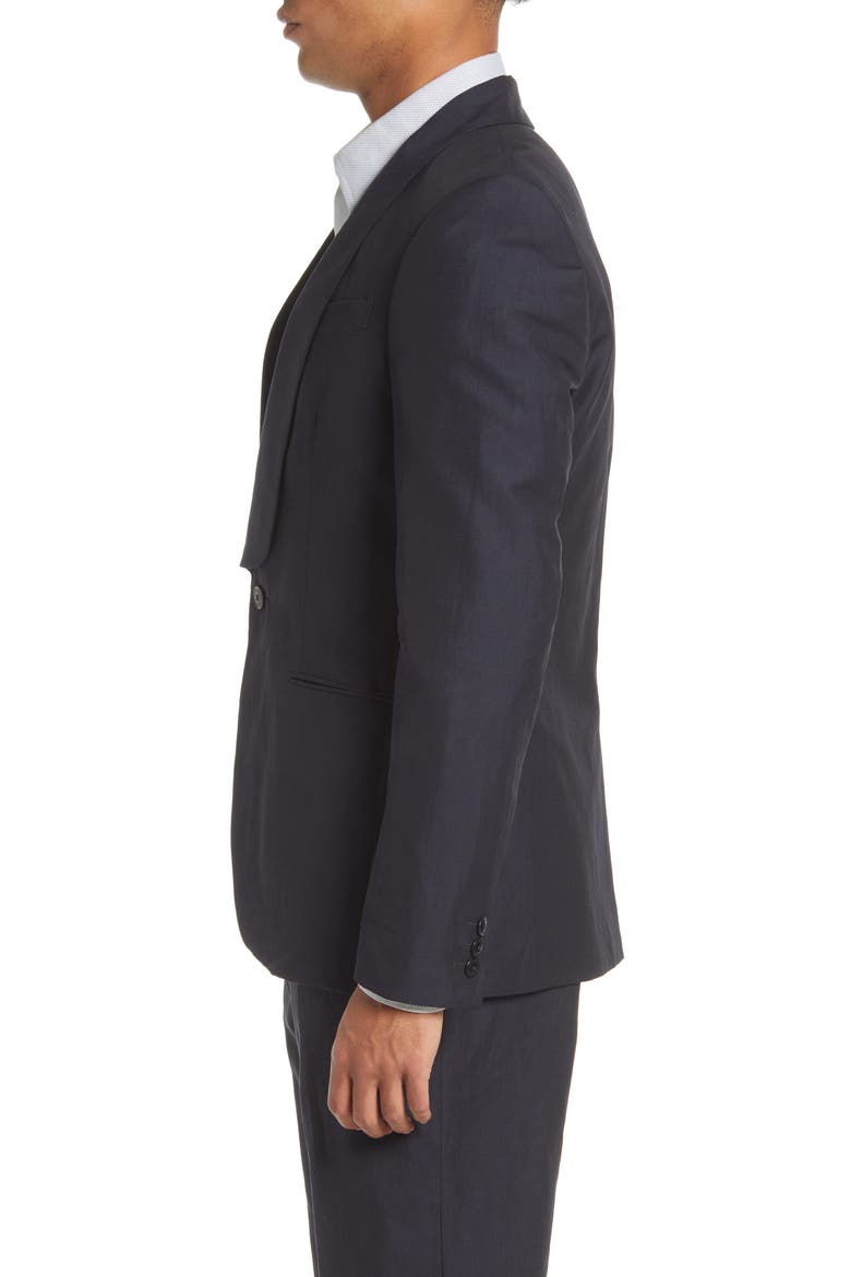 Waitby Navy Linen & Cotton Dinner Jacket, Alternate, color, NAVY