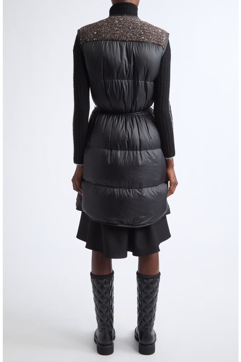Figurative Wool Blend Tweed Vest, Alternate, color, BLACK