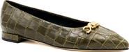 Amalfi by Rangoni Tappeto Croc Embossed Leather Skimmer Flat