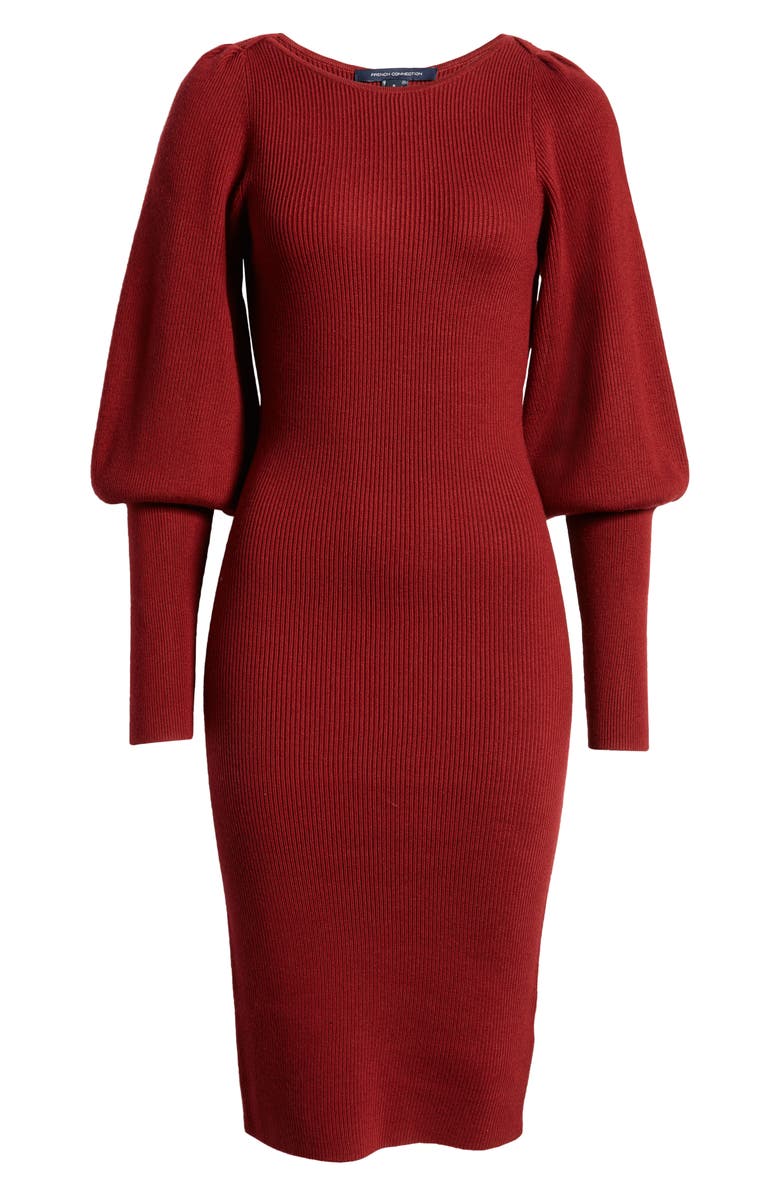 French Connection Joss Knit Midi Dress, Alternate, color, 61-Bloodstone