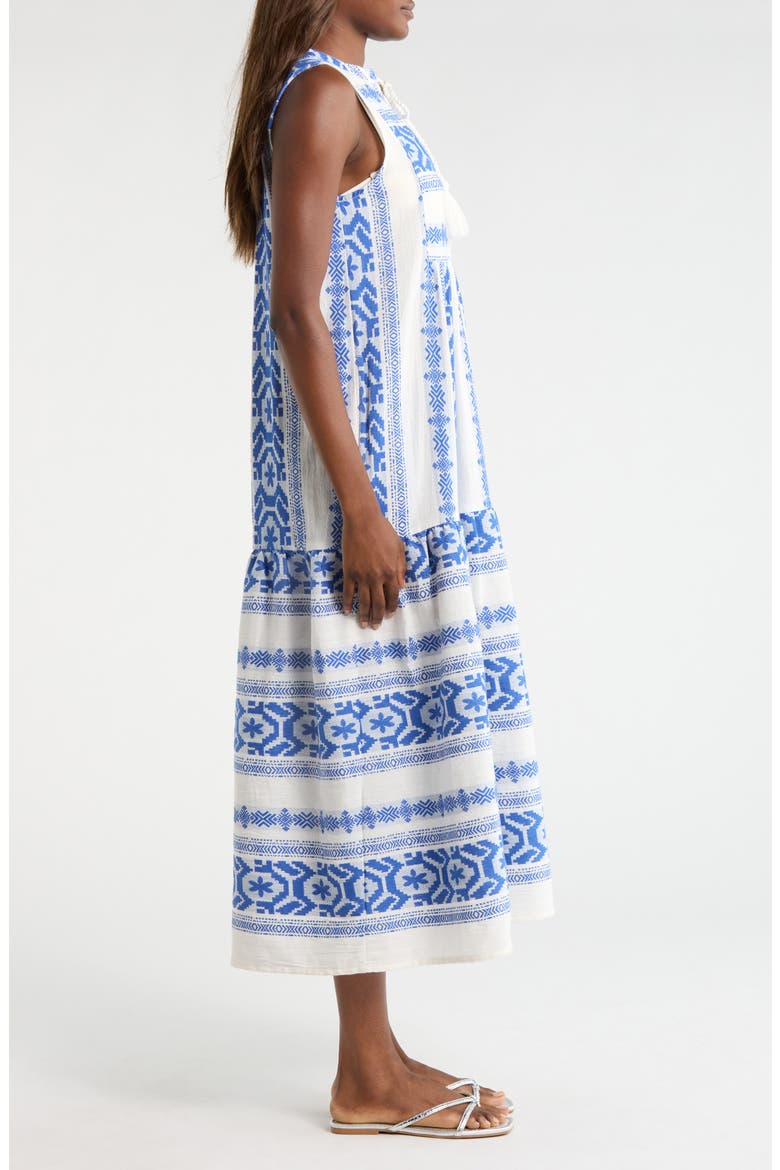Sleeveless Cotton Cover-Up Midi Dress, Alternate, color, NATURAL BLUE
