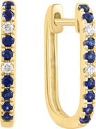EFFY Diamond & Blue Sapphire Hoop Earrings