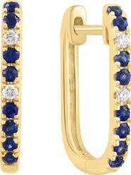 EFFY Diamond & Blue Sapphire Hoop Earrings