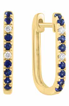 EFFY Diamond & Blue Sapphire Hoop Earrings