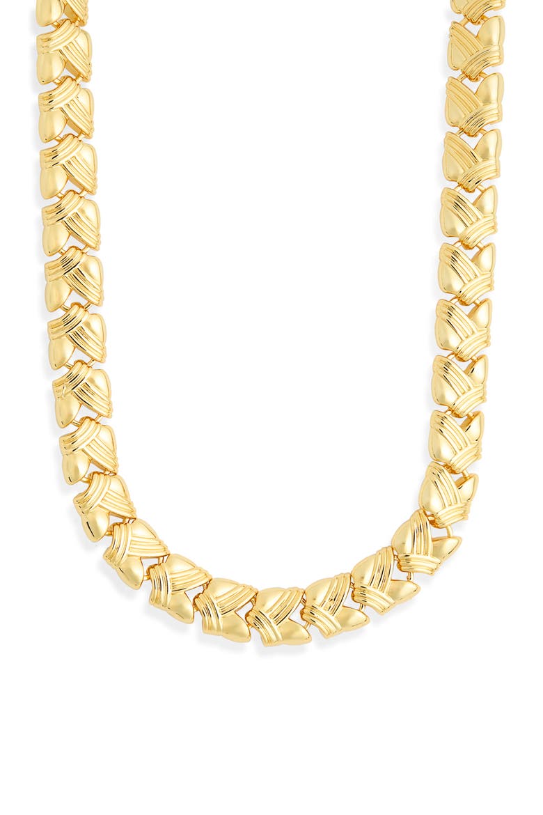 Textured Link Collar Necklace, Main, color, GOLD