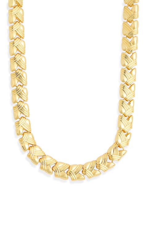 Textured Link Collar Necklace