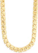 Argento Vivo Sterling Silver Textured Link Collar Necklace