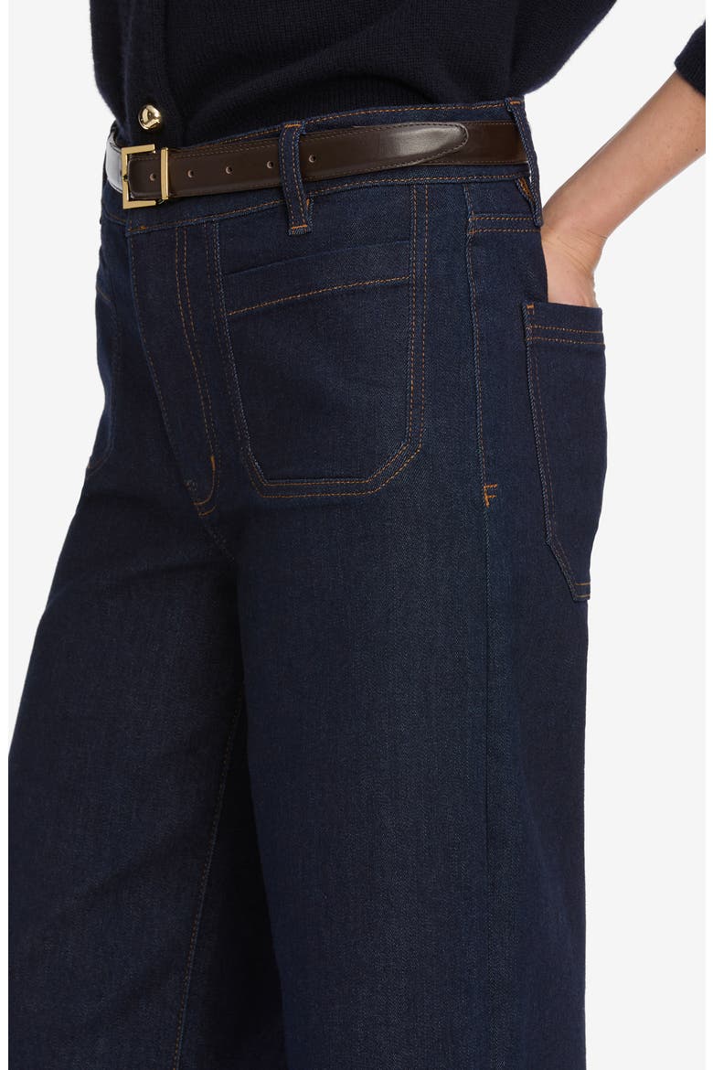 Le Pixie Slim Palazzo Patch Pocket High Waist Wide Leg Jeans, Alternate, color, RINSE
