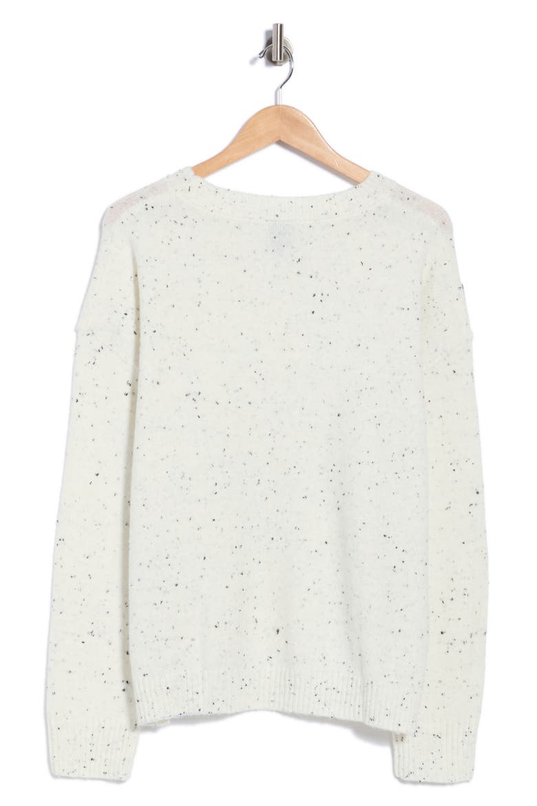 Speckled Crewneck Sweater, Alternate, color, IVORY/ BLACK