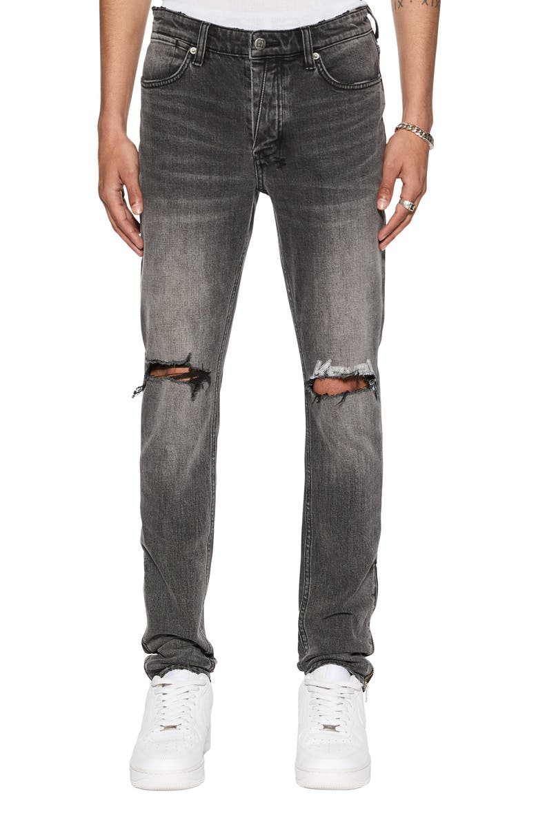 Ksubi Van Winkle Electric Chamber Ripped Zip Hem Skinny Jeans, Main, color,