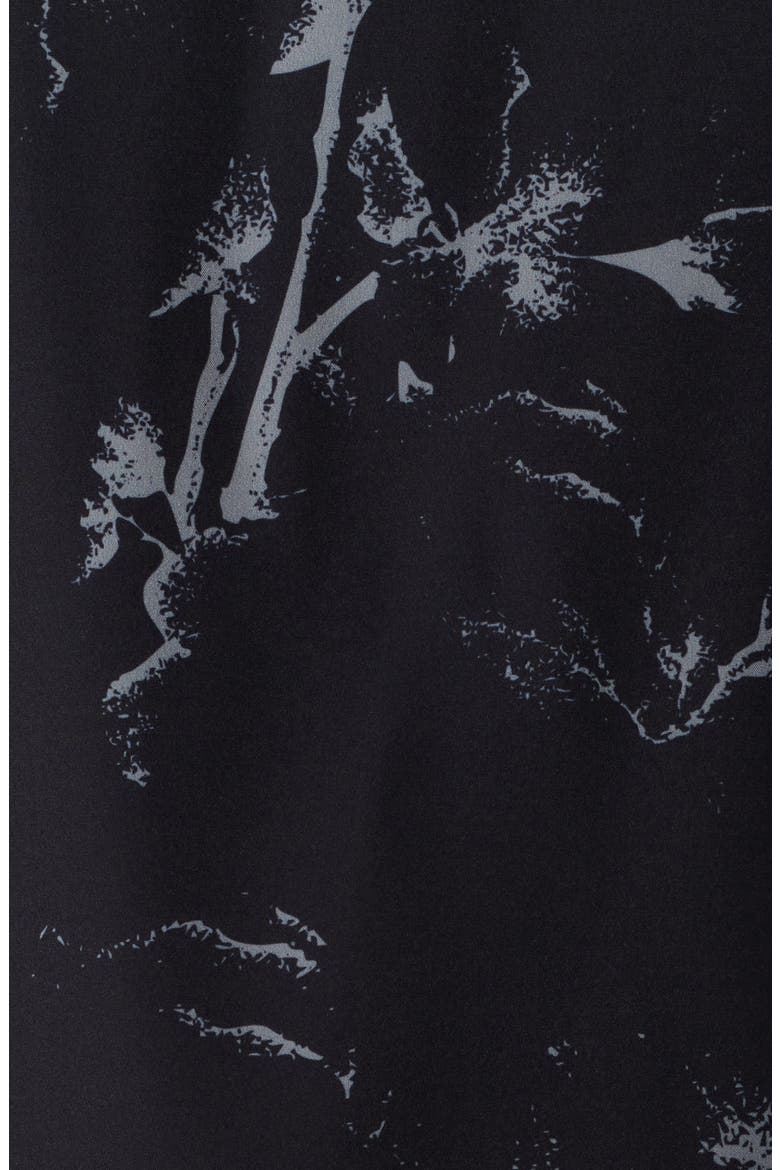 Hunter Lawrence Edition - Flower Pattern Button-Up Shirt, Alternate, color, BLACK