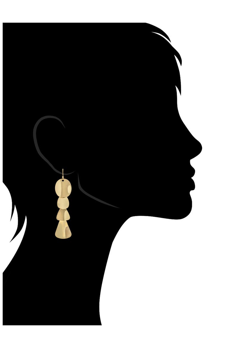 Satin Disc Tiered Drop Earrings, Alternate, color, GOLD SATIN