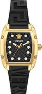 Versace Dominus Silicone Strap Watch, 44mm x 36mm