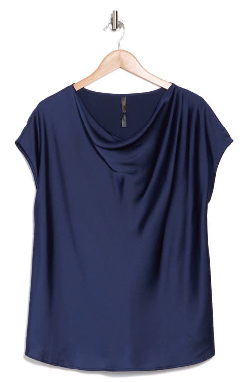 Shop Renee C Cowl Neck Short Sleeve Satin Top