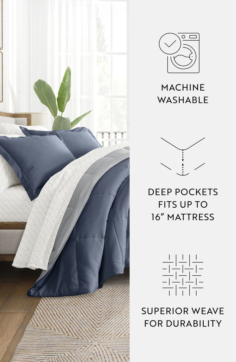 HOMESPUN 7-Piece Assorted Reversible Comforter Set, Alternate, color, Stone / Light Gray