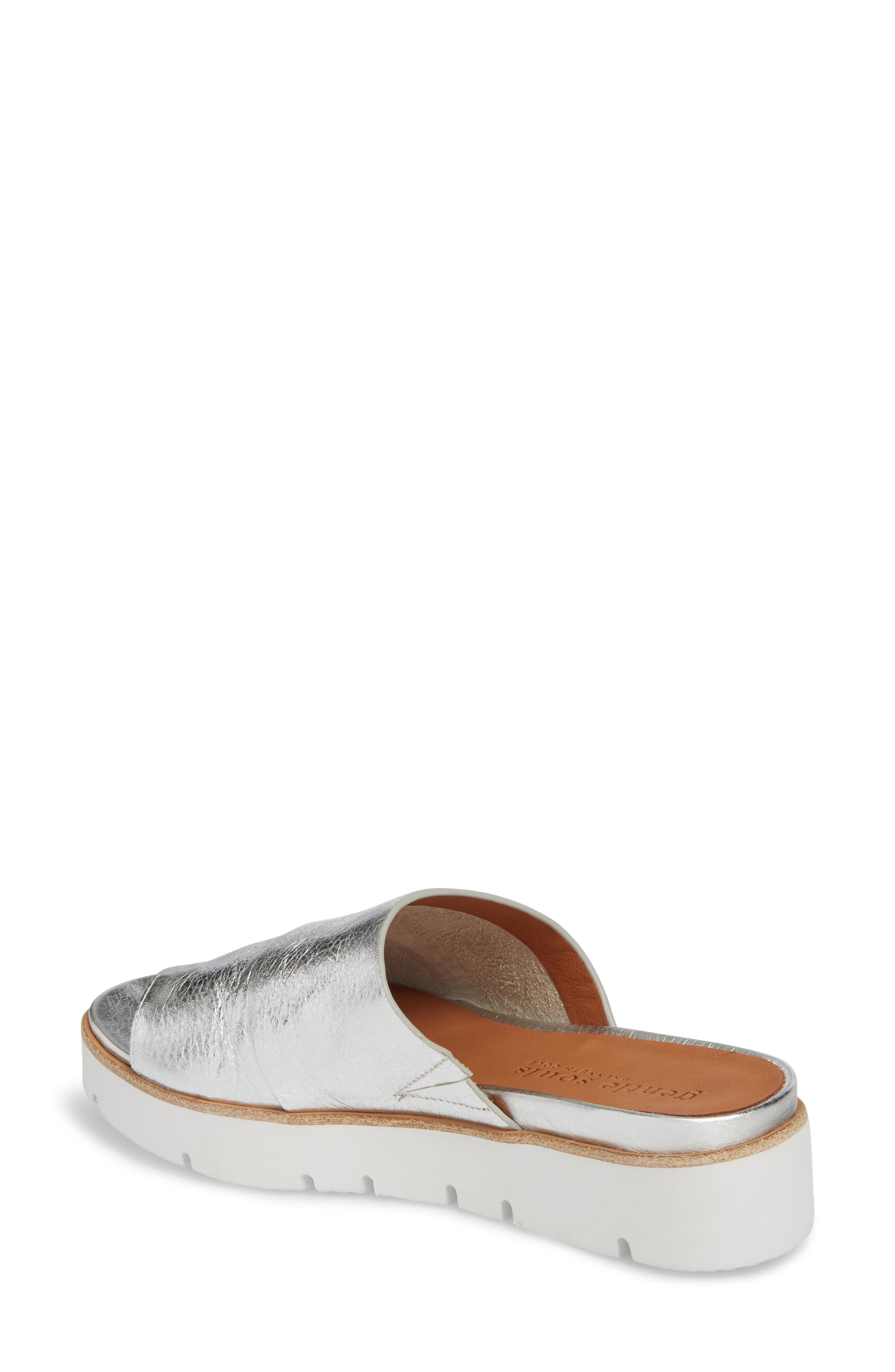 Signature Cole Lavern Slide Sandal, Alternate, color, SILVER LEATHER