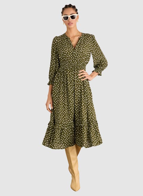 Christine Printed Midi Dress