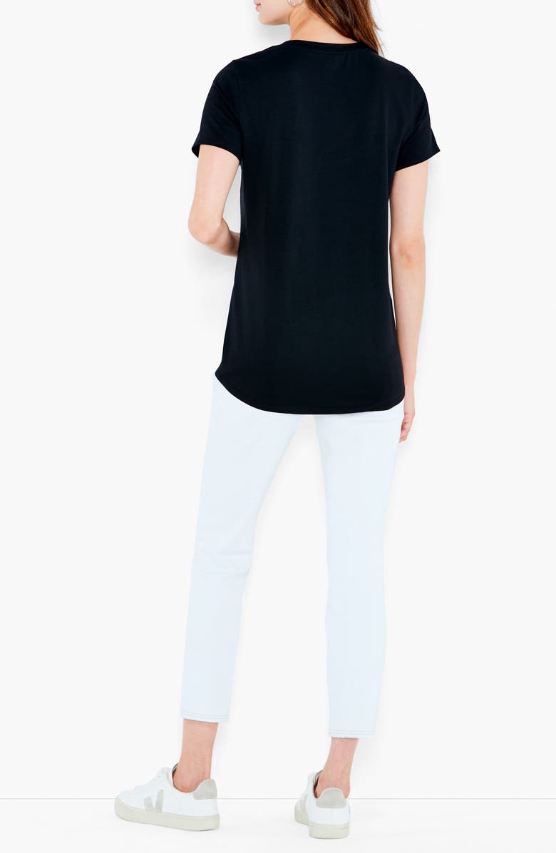 NZT by NIC+ZOE Stretch Cotton Shirttail T-Shirt, Alternate, color, Black Onyx