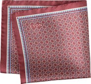 Eton Interlock Print Silk Twill Pocket Square