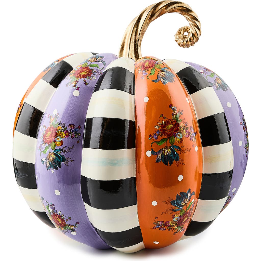 Mackenzie-childs Mackenzie Childs Violet Patchwork Extra Large Pumpkin In Multi