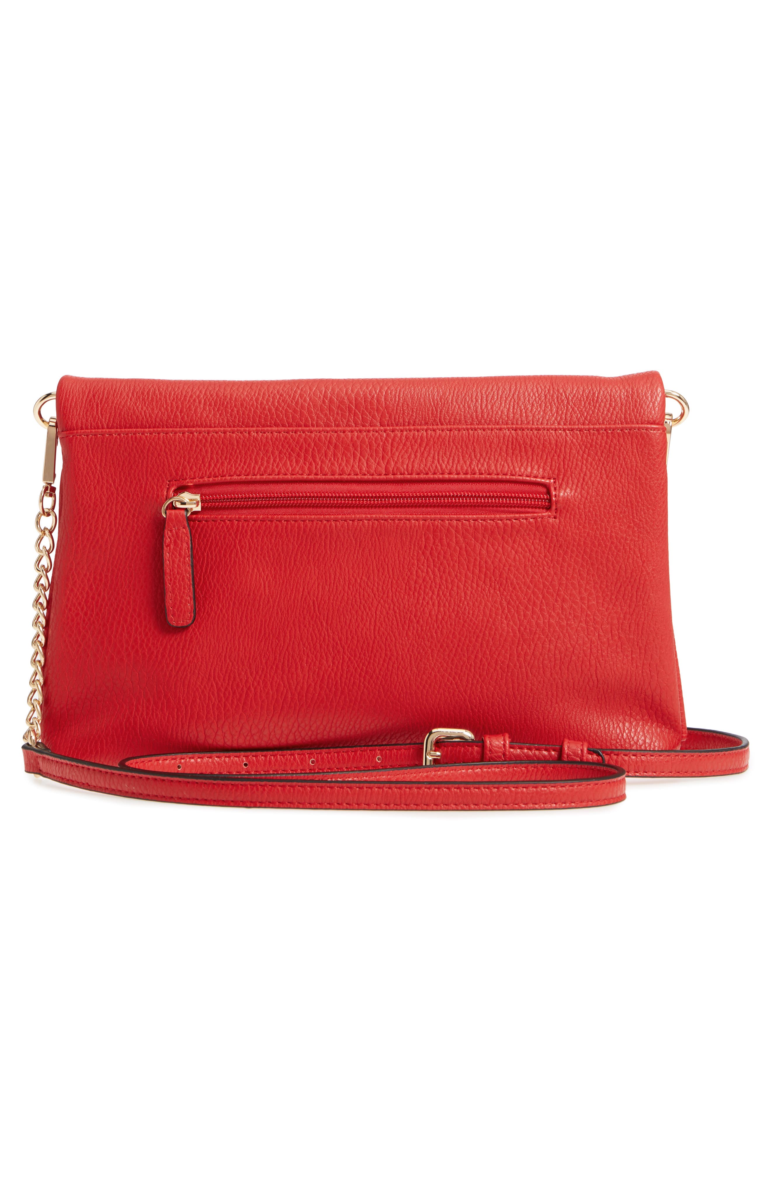 Foldover Ring Clutch, Alternate, color, RED